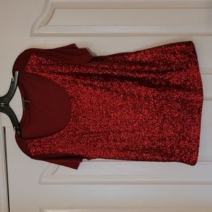 Red sequined top